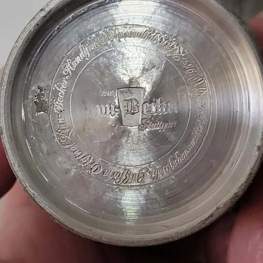 Zinn Becker Pewter Cups Set Of 2 Hand Engraved Ornate Weibelbach Rottbach + More